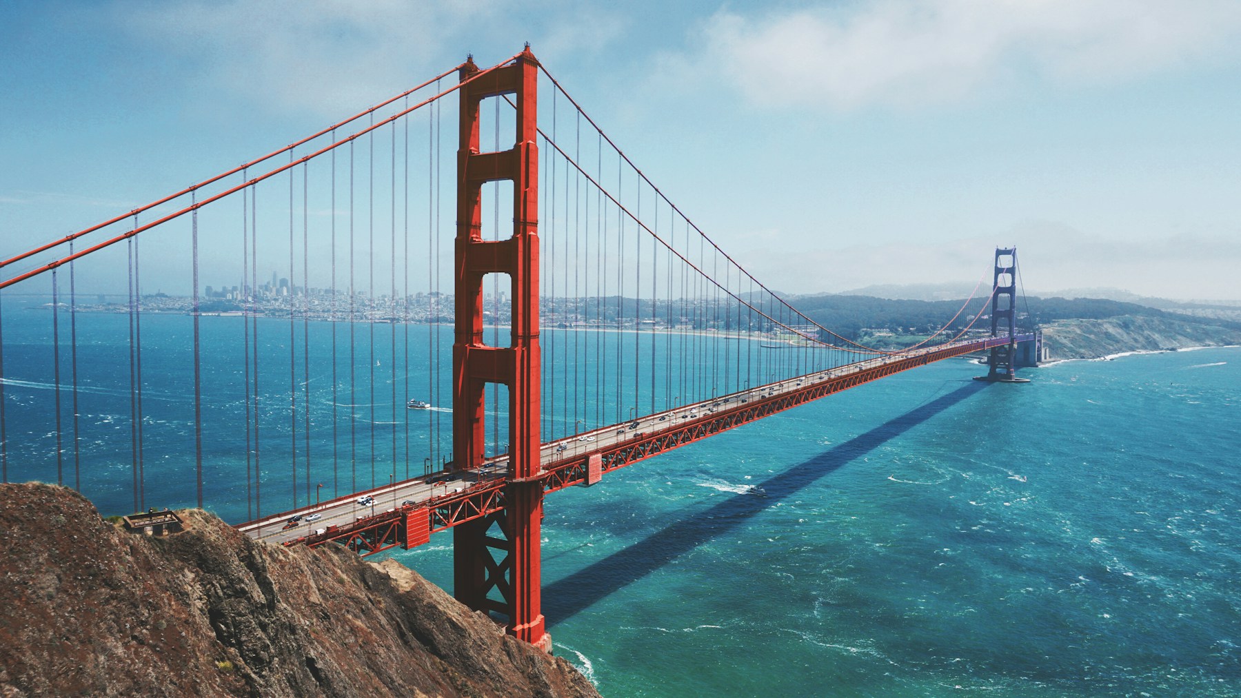 Golden Gate Bridge and San Francisco across the bay